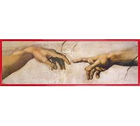 1art1 Michelangelo Buonarroti Póster Impresión Artística con Marco (Plástico) - The Creation of Adam, Detail, 1508-1512 (91 x 30cm)