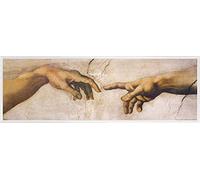 1art1 Michelangelo Buonarroti Póster Impresión Artística con Marco (Plástico) - The Creation of Adam, Detail, 1508-1512 (91 x 30cm)