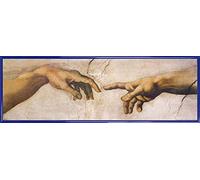 1art1 Michelangelo Buonarroti Póster Impresión Artística con Marco (Plástico) - The Creation of Adam, Detail, 1508-1512 (91 x 30cm)