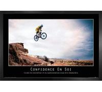 1art1 Motivación Cartel con Marco (Madera DM) - Confidence En SOI, Crois En TOI-Même Et Tu Surmonteras Tous Les Obstacles (91 x 61cm)