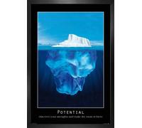 1art1 Motivación Cartel con Marco (Madera DM) - Potential Discover Your Strengths and Make The Most of Them (91 x 61cm)