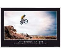 1art1 Motivación Cartel con Marco (Plástico) - Confidence En SOI, Crois En TOI-Même Et Tu Surmonteras Tous Les Obstacles (91 x 61cm)