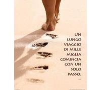 1art1 Motivación Póster Un Lungo Viaggio Di Mille Miglia Comincia con Un Solo Passo Póster Impresión Artística 50x40 cm