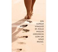 1art1 Motivación Póster XXL Un Lungo Viaggio Di Mille Miglia Comincia con Un Solo Passo Cartel 120x80 cm