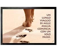1art1 Motivación Un Lungo Viaggio Di Mille Miglia Comincia con Un Solo Passo Felpudo Alfombra 60x40 cm