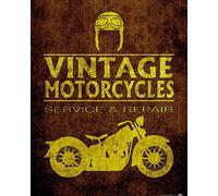 1art1 Motociclismo Póster Vintage Motorcycles Service and Repair Póster Impresión Artística 50x40 cm