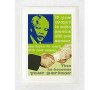 1art1 Nelson Mandela Póster Make Peace with Your Enemy Cuadro Enmarcado con Fine Passepartout | Cuadros De Pared | En Un Marco De Imagen 40x30 cm