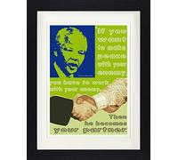 1art1 Nelson Mandela Póster Make Peace with Your Enemy Cuadro Enmarcado con Fine Passepartout | Cuadros De Pared | En Un Marco De Imagen 40x30 cm