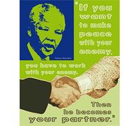 1art1 Nelson Mandela Póster Make Peace with Your Enemy Póster Impresión Artística 50x40 cm