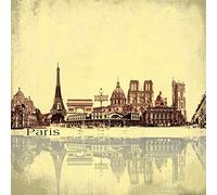 1art1 París Póster Collage Urbano, Estilo Vintage Póster Impresión Artística 40x40 cm