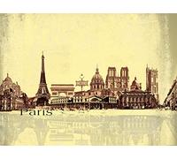 1art1 París Póster Collage Urbano, Estilo Vintage Póster Impresión Artística 80x60 cm