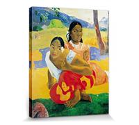 1art1 Paul Gauguin Póster Impresión En Lienzo ¿Cuando Te Casas? Nafea FAA Ipoipo, 1892 Cuadro En Bastidor De Camilla De Madera | Mural XXL | Imagen 50x40 cm