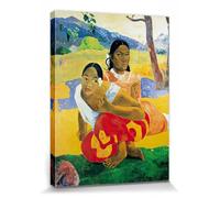 1art1 Paul Gauguin Póster Impresión En Lienzo ¿Cuando Te Casas? Nafea FAA Ipoipo, 1892 Cuadro En Bastidor De Camilla De Madera | Mural XXL | Imagen 80x60 cm