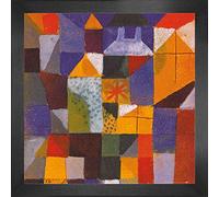 1art1 Paul Klee Póster Impresión Artística con Marco (Madera DM) - Composición Urbana con Ventanas Amarillas, 1919 (40 x 40cm)