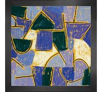 1art1 Paul Klee Póster Impresión Artística con Marco (Madera DM) - Noche Azul, 1937 (40 x 40cm)