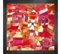 1art1 Paul Klee Póster Impresión Artística con Marco (Madera DM) - Rose Garden, 1920 (40 x 40cm)