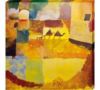 1art1 Paul Klee Póster Impresión En Lienzo Dos Dromedarios Y Un Burro, 1919 Cuadro En Bastidor De Camilla De Madera | Mural XXL | Imagen 70x70 cm