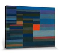 1art1 Paul Klee Póster Impresión En Lienzo Fuego Al Atardecer, 1929 Cuadro En Bastidor De Camilla De Madera | Mural XXL | Imagen 40x30 cm