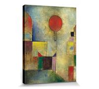1art1 Paul Klee Póster Impresión En Lienzo Globo Rojo, 1922 Cuadro En Bastidor De Camilla De Madera | Mural XXL | Imagen 80x60 cm