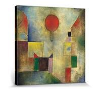 1art1 Paul Klee Póster Impresión En Lienzo Globo Rojo, 1922 Cuadro En Bastidor De Camilla De Madera | Mural XXL | Imagen 40x40 cm