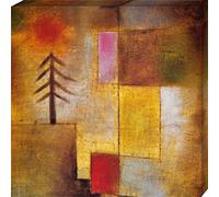 1art1 Paul Klee Póster Impresión En Lienzo Pequeño Abeto, 1922 Cuadro En Bastidor De Camilla De Madera | Mural XXL | Imagen 40x40 cm
