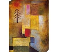 1art1 Paul Klee Póster Impresión En Lienzo Pequeño Abeto, 1922 Cuadro En Bastidor De Camilla De Madera | Mural XXL | Imagen 80x60 cm