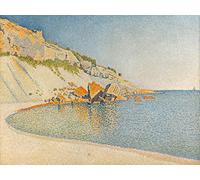 1art1 Paul Signac Póster Impresión En Lienzo Cap Lombard, Cassis, Opus 196, 1889 Cuadro En Bastidor De Camilla De Madera | Mural XXL | Imagen 80x60 cm