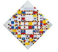 1art1 Piet Mondrian Póster Impresión En Lienzo Victory Boogie Woogie, 1944 Cuadro En Bastidor De Camilla De Madera | Mural XXL | Imagen 40x40 cm