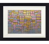 1art1 Piet Mondrian Póster Tableau No. 2 Composición No. V Cuadro Enmarcado con Fine Passepartout | Cuadros De Pared | En Un Marco De Imagen 40x30 cm