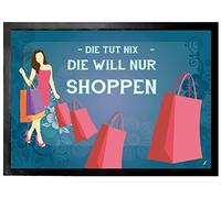 1art1 Shopping Die Tut Nix, Die Will Nur Shoppen Felpudo Alfombra 70x50 cm