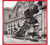 1art1 Trenes Póster Impresión Artística con Marco (Plástico) - Ruina del Tren En La Estación De Montparnasse, París, Francia, 1895 (40 x 40cm)