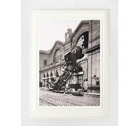 1art1 Trenes Póster Ruina del Tren En La Estación De Montparnasse, París, Francia, 1895 Cuadro Enmarcado con Fine Passepartout | Cuadros De Pared | En Un Marco De Imagen 40x30 cm