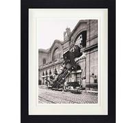 1art1 Trenes Póster Ruina del Tren En La Estación De Montparnasse, París, Francia, 1895 Cuadro Enmarcado con Fine Passepartout | Cuadros De Pared | En Un Marco De Imagen 40x30 cm