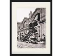 1art1 Trenes Póster Ruina del Tren En La Estación De Montparnasse, París, Francia, 1895 Cuadro Enmarcado con Fine Passepartout | Cuadros De Pared | En Un Marco De Imagen 80x60 cm