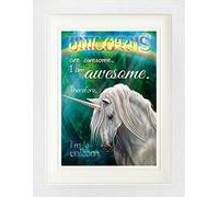 1art1 Unicornios Póster Unicorns Are Awesome, I Am Awesome, Therefore I Am A Unicorn Cuadro Enmarcado con Fine Passepartout | Cuadros De Pared | En Un Marco De Imagen 40x30 cm
