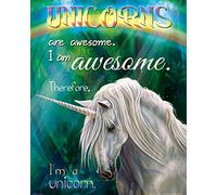 1art1 Unicornios Póster Unicorns Are Awesome, I Am Awesome, Therefore I Am A Unicorn Póster Impresión Artística 50x40 cm