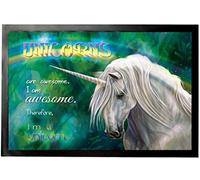 1art1 Unicornios Unicorns Are Awesome, I Am Awesome, Therefore I Am A Unicorn Felpudo Alfombra 60x40 cm