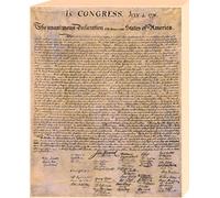 1art1 USA Póster Impresión En Lienzo Declaración De Independencia, 4 De Julio De 1776 Cuadro En Bastidor De Camilla De Madera | Mural XXL | Imagen 50x40 cm
