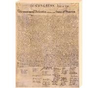 1art1 USA Póster Impresión En Lienzo Declaración De Independencia, 4 De Julio De 1776 Cuadro En Bastidor De Camilla De Madera | Mural XXL | Imagen 80x60 cm