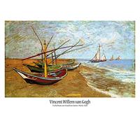 1art1 Vincent Van Gogh Póster Barcas De Pesca En La Playa De Saintes-Maries, 1888 Cartel 91x61 cm