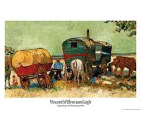 1art1 Vincent Van Gogh Póster Campamento De Gitanos con Caravanas, 1888 Cartel 91x61 cm