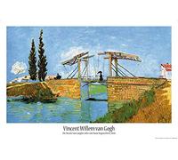 1art1 Vincent Van Gogh Póster El Puente De Langlois En Arles con Mujer con Paraguas, 1888 Cartel 91x61 cm