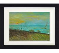 1art1 Vincent Van Gogh Póster Factories Seen from A Hillside In Moonlight, 1887 Cuadro Enmarcado con Fine Passepartout | Cuadros De Pared | En Un Marco De Imagen 40x30 cm