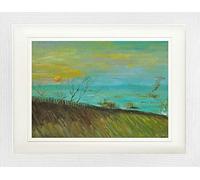 1art1 Vincent Van Gogh Póster Factories Seen from A Hillside In Moonlight, 1887 Cuadro Enmarcado con Fine Passepartout | Cuadros De Pared | En Un Marco De Imagen 40x30 cm