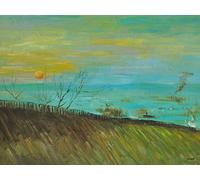 1art1 Vincent Van Gogh Póster Factories Seen from A Hillside In Moonlight, 1887 Póster Impresión Artística 80x60 cm