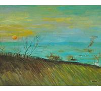 1art1 Vincent Van Gogh Póster Factories Seen from A Hillside In Moonlight, 1887 Póster Impresión Artística 50x40 cm