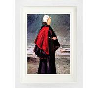 1art1 Vincent Van Gogh Póster Fisherman's Wife On The Beach, 1882 Cuadro Enmarcado con Fine Passepartout | Cuadros De Pared | En Un Marco De Imagen 40x30 cm
