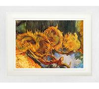 1art1 Vincent Van Gogh Póster Four Withered Sunflowers, 1887 Cuadro Enmarcado con Fine Passepartout | Cuadros De Pared | En Un Marco De Imagen 40x30 cm