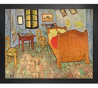 1art1 Vincent Van Gogh Póster Impresión Artística con Marco (Madera DM) - El Dormitorio En Arlés, 1889 (50 x 40cm)