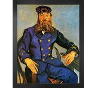 1art1 Vincent Van Gogh Póster Impresión Artística con Marco (Madera DM) - Portrait of The Postman Joseph Roulin, 1888 (50 x 40cm)